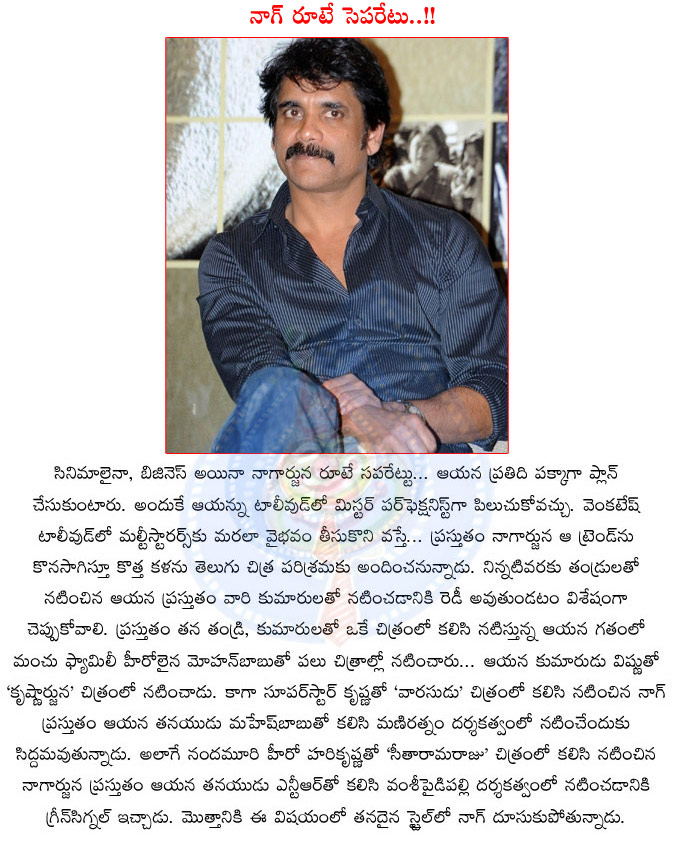 nagarjuna,multi starrer movies,nagarjuna separate route,nagarjuna stamina in telugu film industry,nagarjuna with jr ntr,king nagarjuna movies,akkineni hero nagarjuna  nagarjuna, multi starrer movies, nagarjuna separate route, nagarjuna stamina in telugu film industry, nagarjuna with jr ntr, king nagarjuna movies, akkineni hero nagarjuna